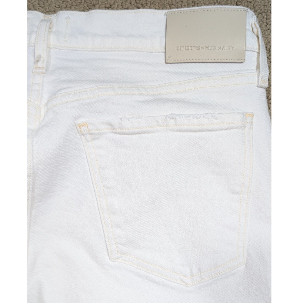 Citizens of Humanity Emerson Slim Boyfriend Jeans 28 White Distressed Denim‎ - Picture 9 of 12